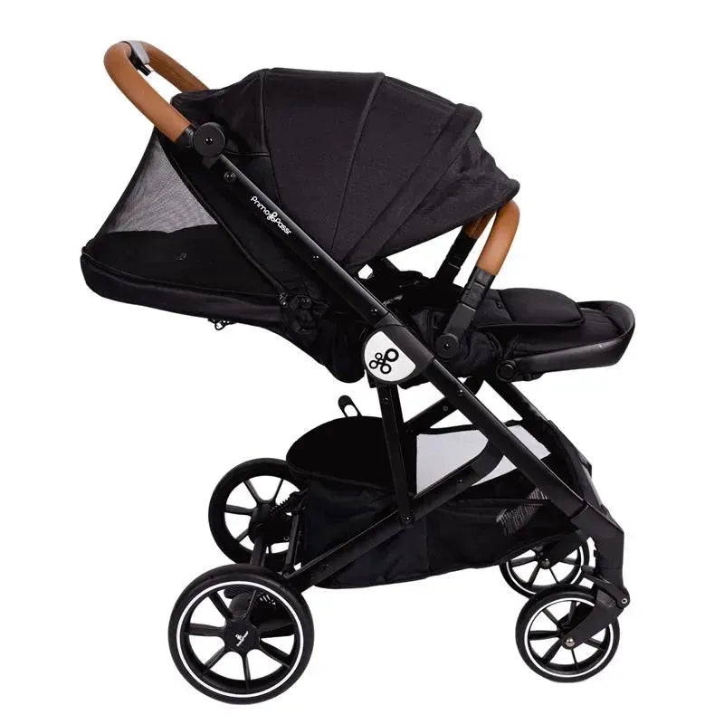 Primo Passi - Icon V2 Stroller, Newborn to Toddler with Reversible Seat & Compact Fold, All Black