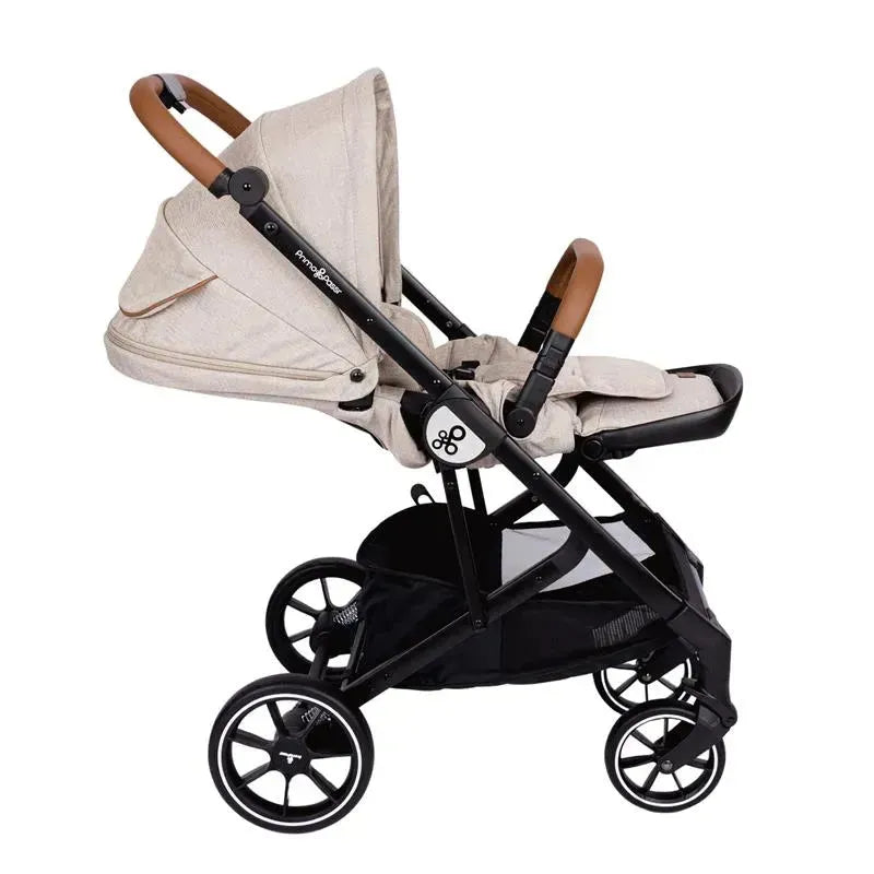 Primo Passi - Icon V2 Stroller, Newborn to Toddler with Reversible Seat & Compact Fold, Beige Melange