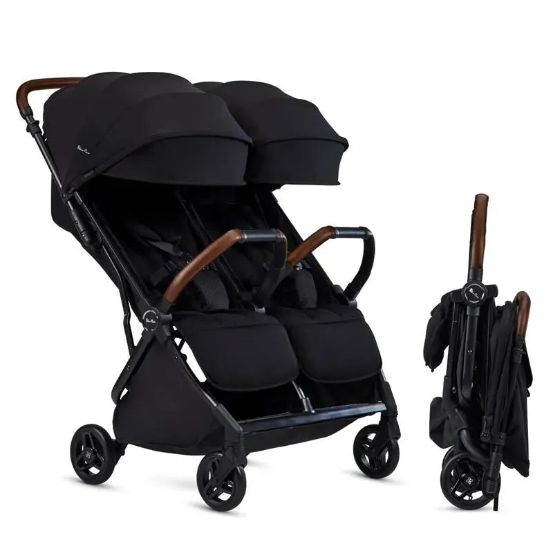 Silver Cross - Jet Lightweight Double Stroller Black