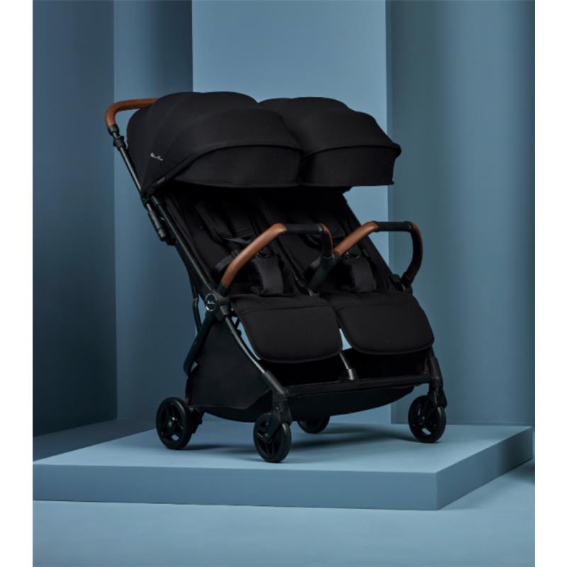 Silver Cross - Jet Lightweight Double Stroller + Essentials Bundle, Black