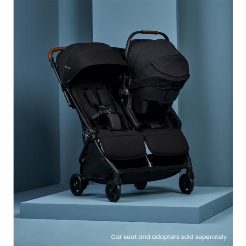 Silver Cross - Jet Lightweight Double Stroller + Essentials Bundle, Black
