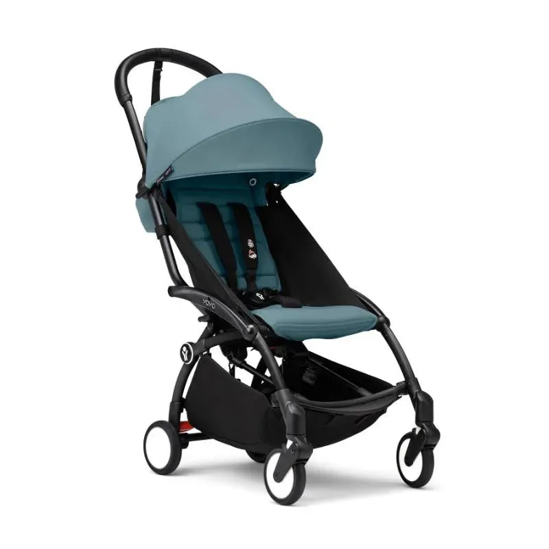 Stokke - Yoyo³ Stroller Black Frame Bundle 6+, Aqua