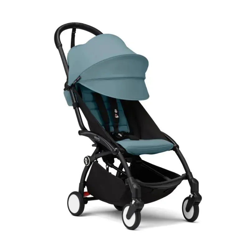 Stokke - Yoyo³ Stroller Black Frame Bundle 6+, Aqua