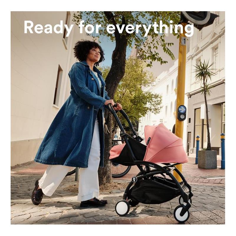 Stokke - Yoyo° Stroller Bundle, Black And White Frame | Aqua 6+ Color Pack | Aqua Newborn Pack