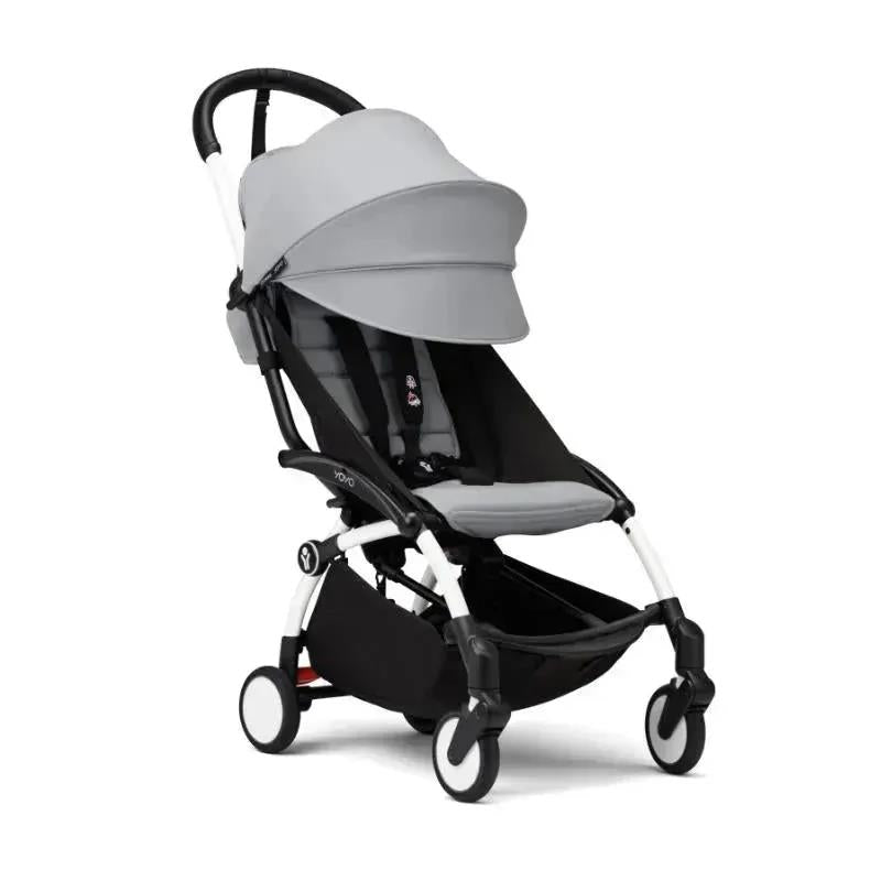 Stokke - Yoyo³ Stroller Bundle, Black And White Frame | Stone 6+ Color Pack | Stone Bassinet