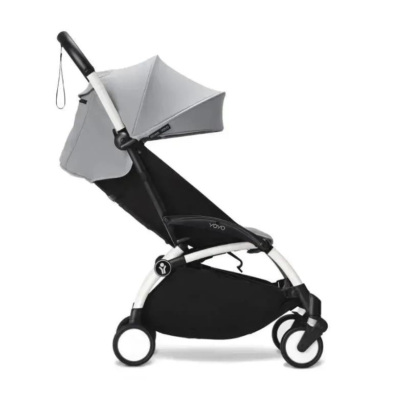 Stokke - Yoyo³ Stroller Bundle, Black And White Frame | Stone 6+ Color Pack | Stone Bassinet