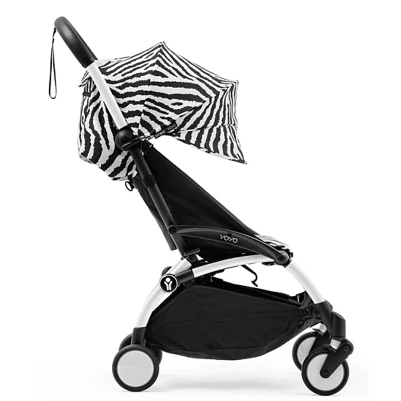 Stokke - Yoyo³ Stroller Bundle, Black And White Frame & Zebra 6+ Color Pack