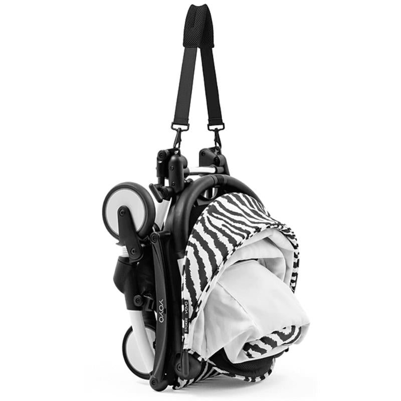 Stokke - Yoyo³ Stroller Bundle, Black And White Frame & Zebra 6+ Color Pack