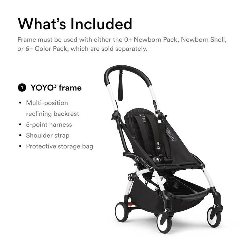 Stokke - Yoyo³ Stroller Bundle, Black And White & Toffee 6+ Color Pack