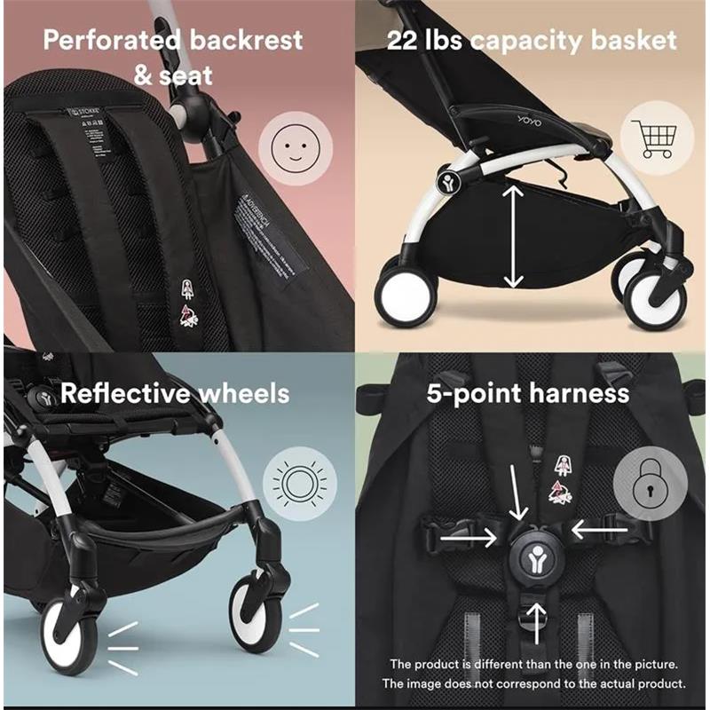 Stokke - Yoyo³ Stroller Bundle, Black And White & Toffee 6+ Color Pack
