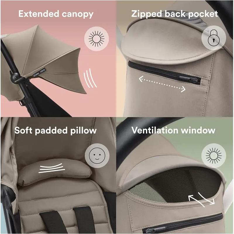 Stokke - Yoyo³ Stroller Bundle, Black And White & Toffee 6+ Color Pack