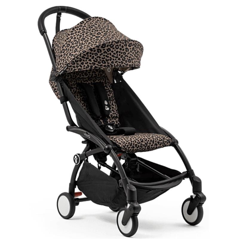Stokke - Yoyo³ Stroller Bundle, Black Frame & Leopard 6+ Color Pack