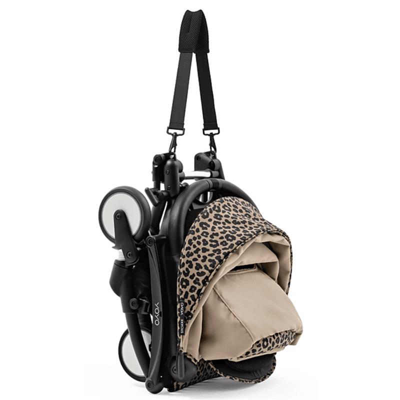 Stokke - Yoyo³ Stroller Bundle, Black Frame & Leopard 6+ Color Pack