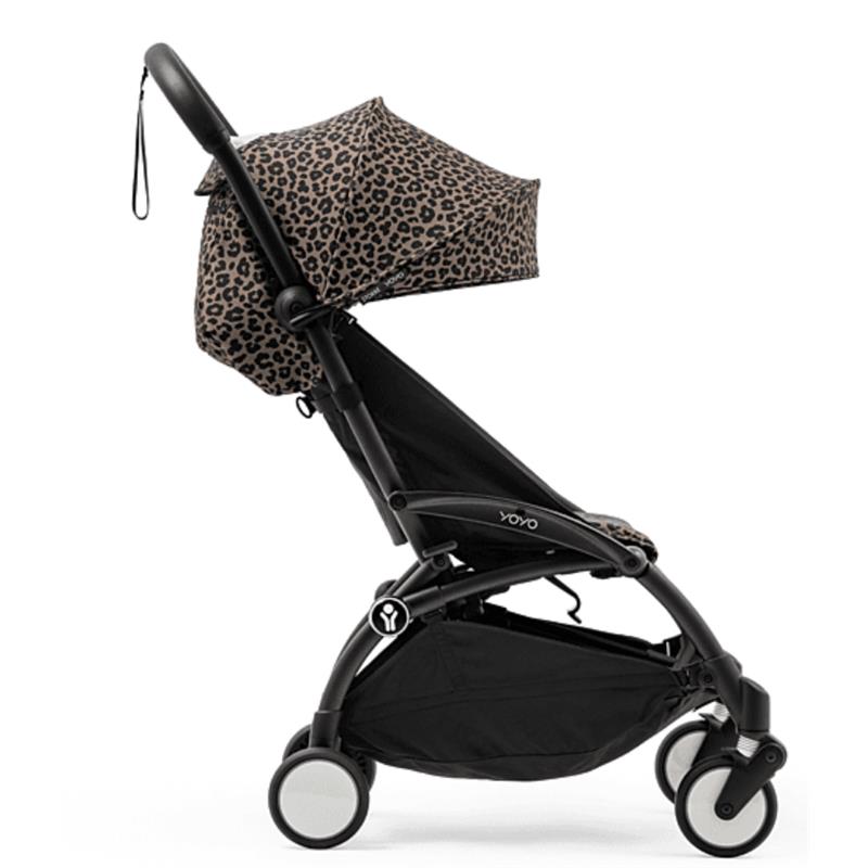 Stokke - Yoyo³ Stroller Bundle, Black Frame & Leopard 6+ Color Pack