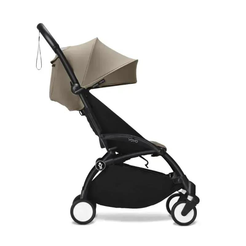 Stokke - Yoyo³ Stroller Bundle, Black Frame | Taupe 6+ Color Pack | Taupe Newborn Pack
