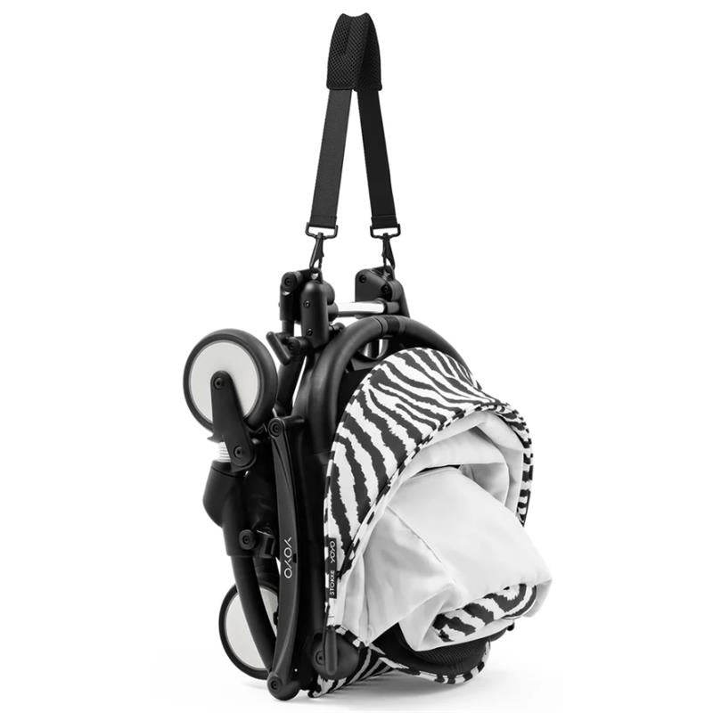 Stokke - Yoyo³ Stroller Bundle, Black Frame & Zebra 6+ Color Pack