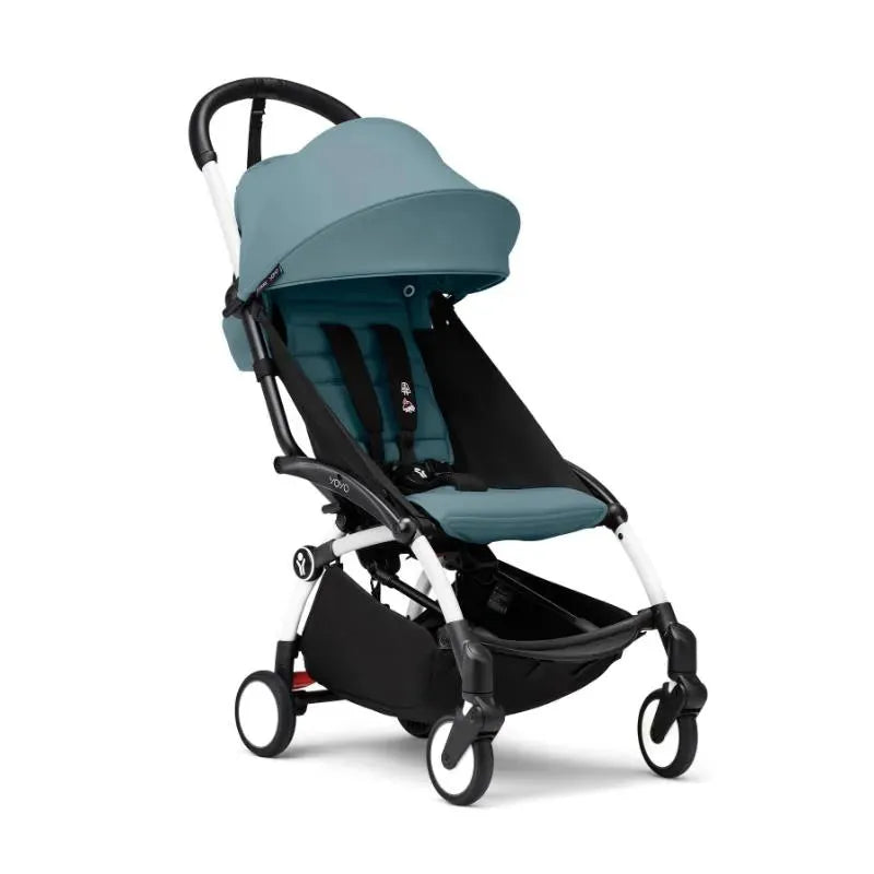 Stokke - Yoyo³ Stroller White Frame Bundle 6+, Aqua