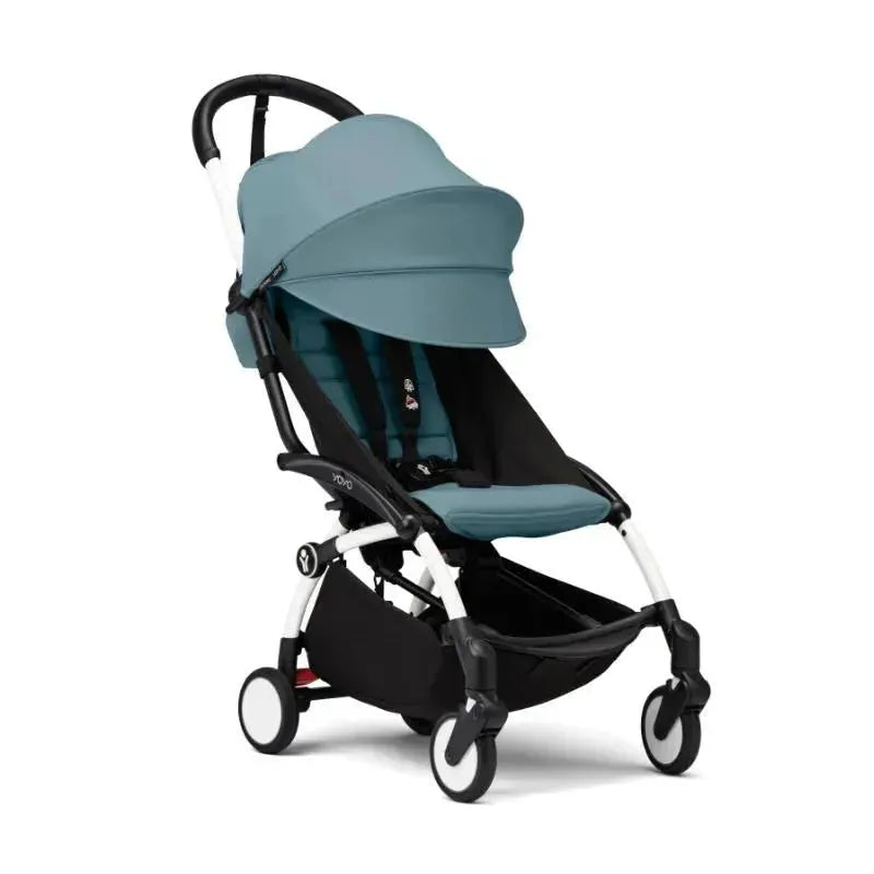 Stokke - Yoyo³ Stroller White Frame Bundle 6+, Aqua