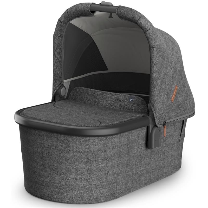 UPPAbaby - Bassinet V3, Compatible with Vista, Cruz, Ridge, Minu Strollers, Greyson (Charcoal Mélange/Carbon Frame)