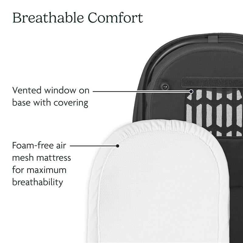 UPPAbaby - Bassinet V3, Compatible with Vista, Cruz, Ridge, Minu Strollers, Greyson (Charcoal Mélange/Carbon Frame)