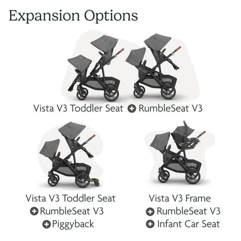 Uppababy - Callum Vista V3 Stroller | Callum Rumbleseat | Upper Adapters