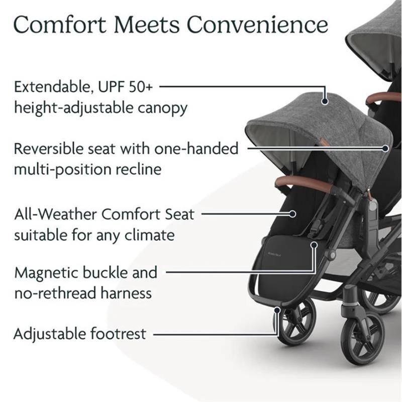 Uppababy - Greyson Vista V3 Stroller | Greyson Rumbleseat | Upper Adapters