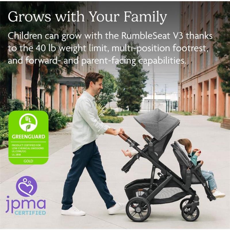 Uppababy - Greyson Vista V3 Stroller | Greyson Rumbleseat | Upper Adapters