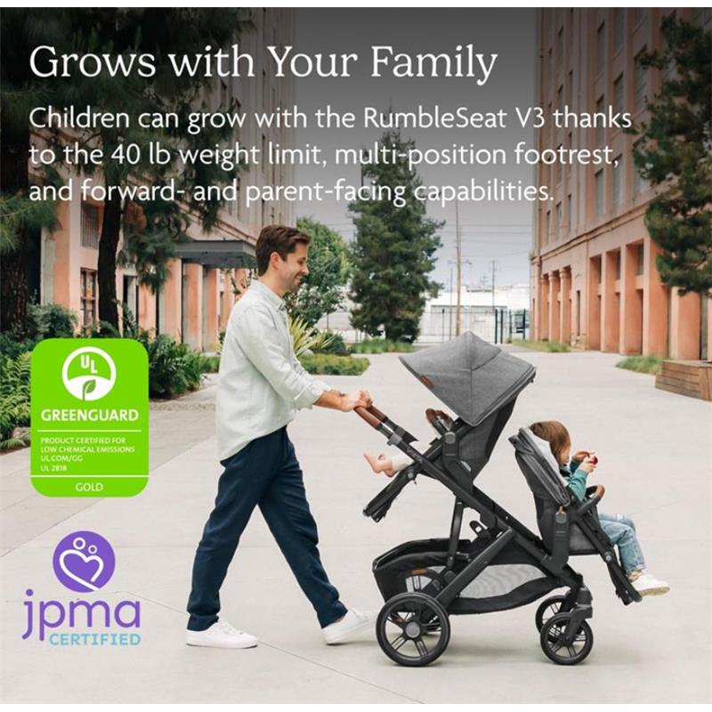 Uppababy - Jake Vista V3 Stroller | Jake Rumbleseat | Upper Adapters