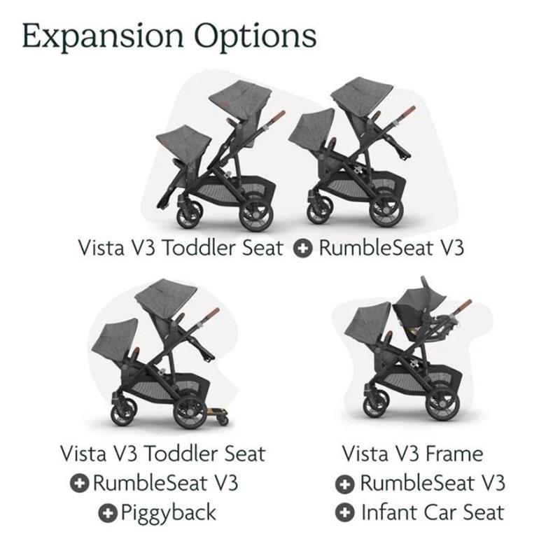 Uppababy - Kenzi Vista V3 Stroller | Kenzi Rumbleseat | Upper Adapters