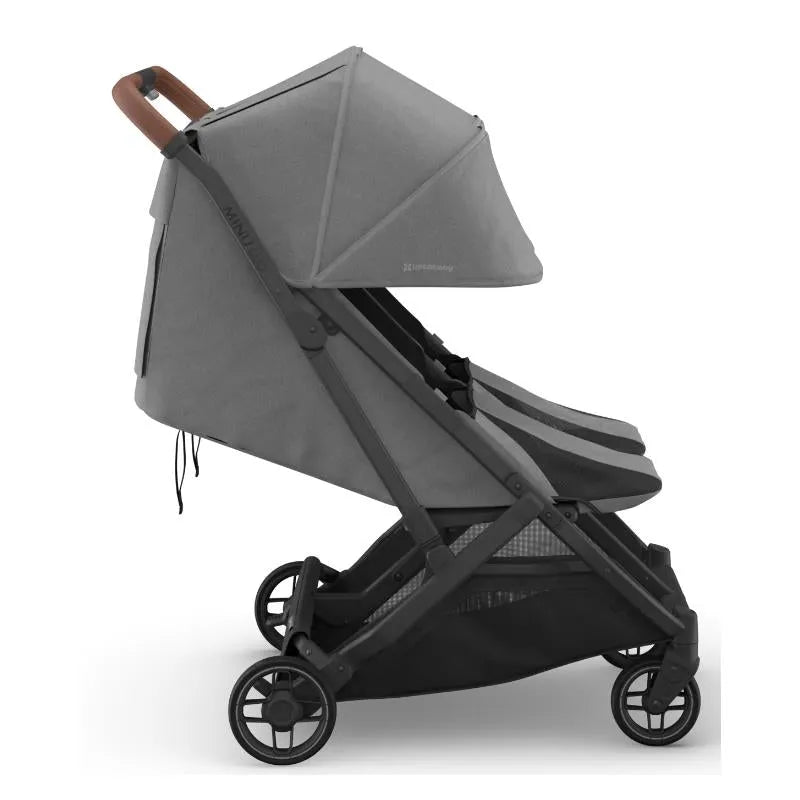 Uppababy - Minu Duo Side By Side Compact Double Stroller, Greyson (Charcoal Mélange/Carbon Frame/Saddle Leather)