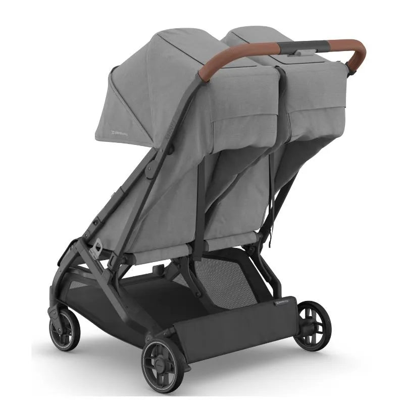 Uppababy - Minu Duo Side By Side Compact Double Stroller, Greyson (Charcoal Mélange/Carbon Frame/Saddle Leather)