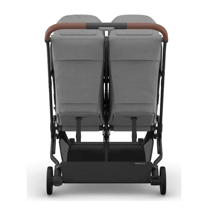 Uppababy - Minu Duo Side By Side Compact Double Stroller, Greyson (Charcoal Mélange/Carbon Frame/Saddle Leather)