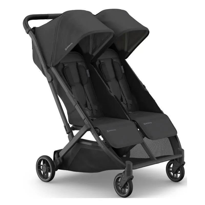 Uppababy - Minu Duo Side By Side Compact Double Stroller, Jake (Charcoal/Carbon Frame/Black Leather)