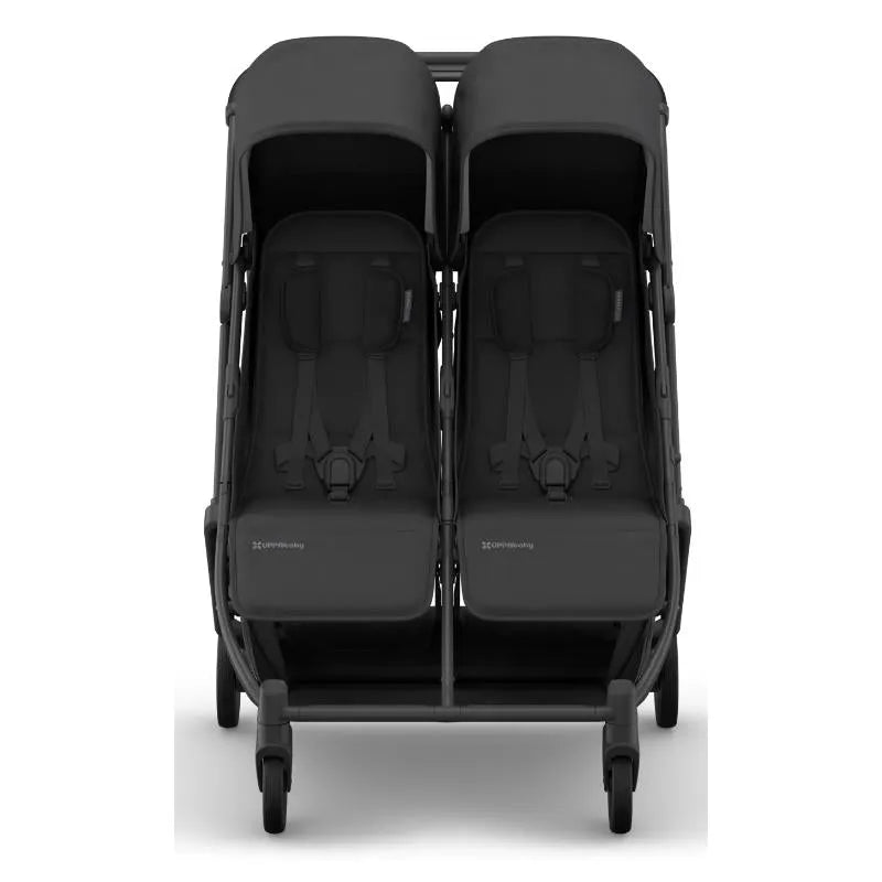 Uppababy - Minu Duo Side By Side Compact Double Stroller, Jake (Charcoal/Carbon Frame/Black Leather)