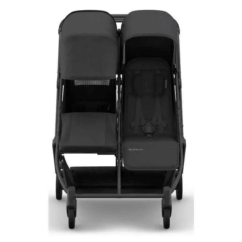 Uppababy - Minu Duo Side By Side Compact Double Stroller, Jake (Charcoal/Carbon Frame/Black Leather)