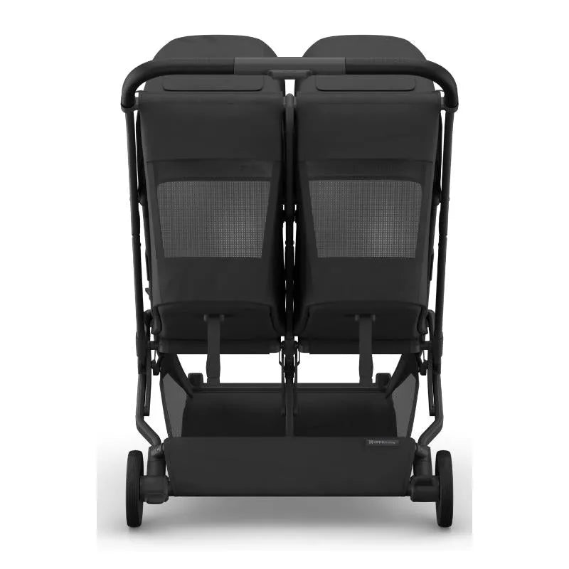 Uppababy - Minu Duo Side By Side Compact Double Stroller, Jake (Charcoal/Carbon Frame/Black Leather)