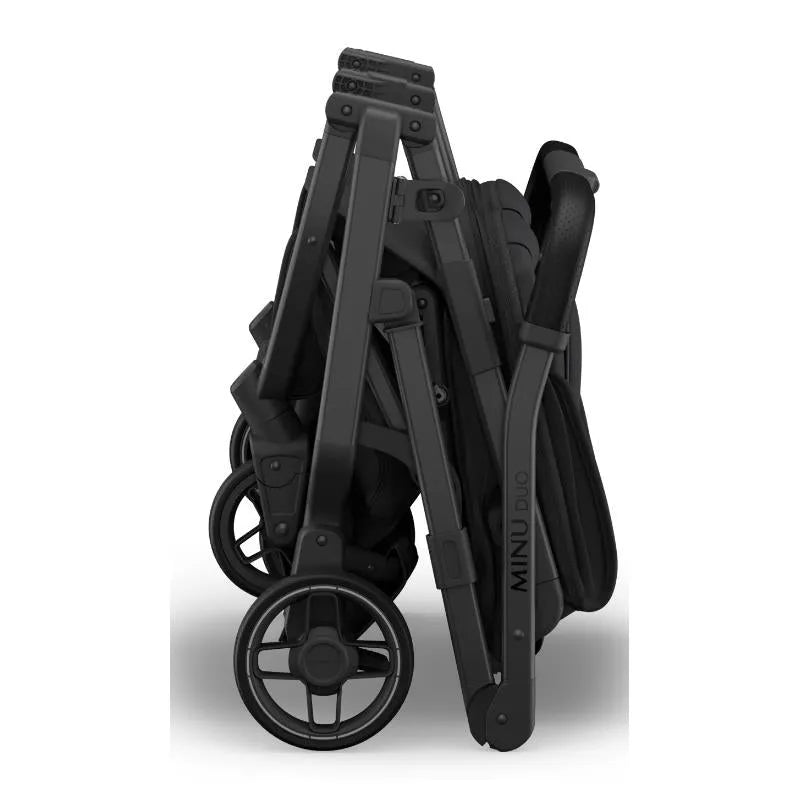 Uppababy - Minu Duo Side By Side Compact Double Stroller, Jake (Charcoal/Carbon Frame/Black Leather)