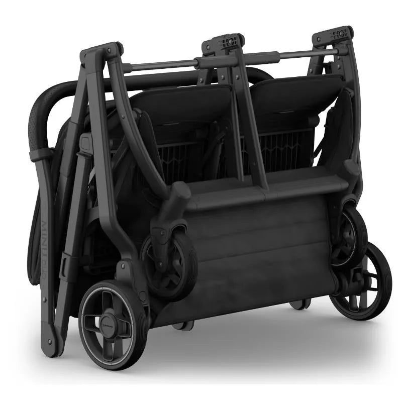 Uppababy - Minu Duo Side By Side Compact Double Stroller, Jake (Charcoal/Carbon Frame/Black Leather)