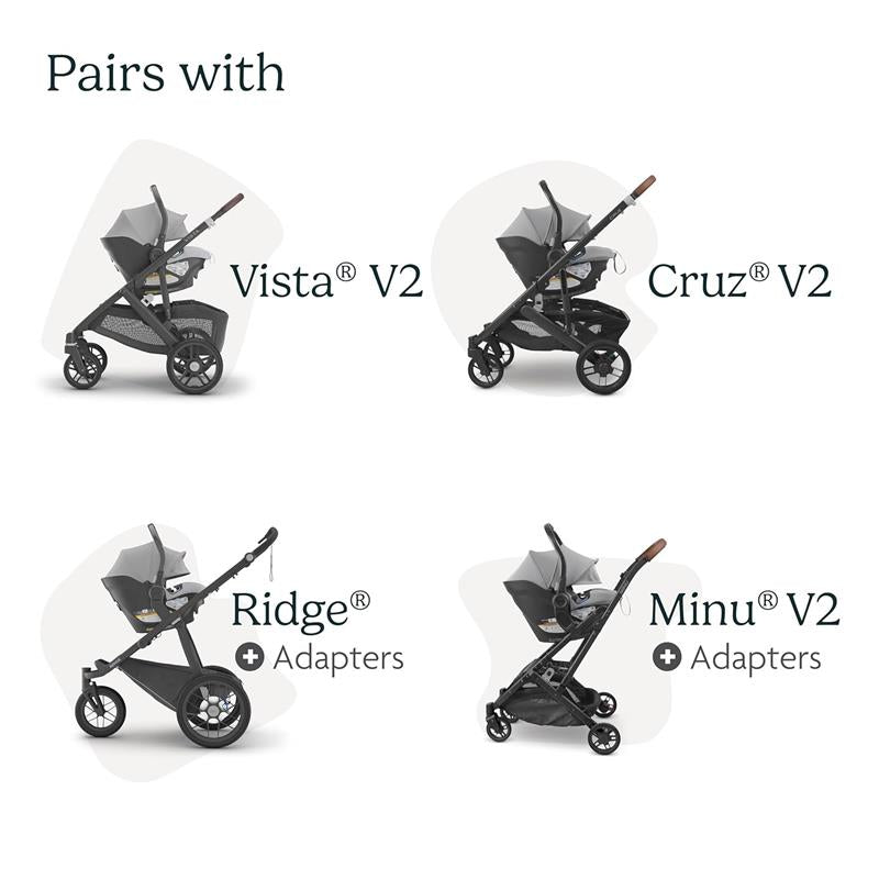 Uppababy - Rumbleseat V3, Savannah  (Pearl Gray Jacquard | Carbon Frame | Chestnut Leather)