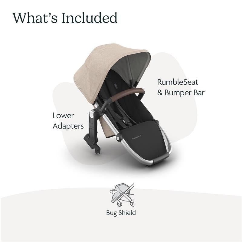Uppababy - Rumbleseat V3 Second Lower Seat, Declan (Oat Mélange/Silver Frame/Chestnut Leather)
