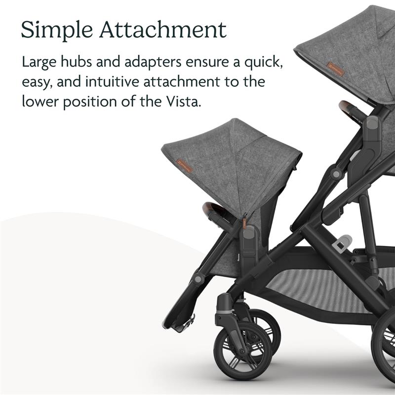 Uppababy - Rumbleseat V3 Second Lower Seat, Green (Mélange/Carbon Frame/Saddle Leather)