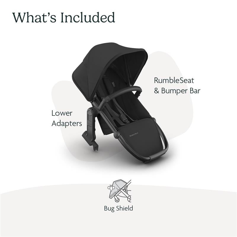 Uppababy - Rumbleseat V3 Second Lower Seat, Jake (Charcoal/Carbon Frame/Black Leather)