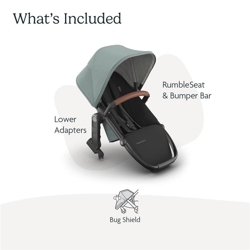 Uppababy - Rumbleseat V3 Second Lower Seat, Kenzi (Mystic Aqua/Carbon Frame/Saddle Leather)