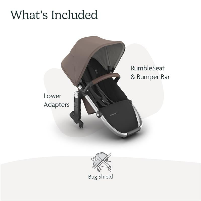Uppababy - Rumbleseat V3 Second Lower Seat, Theo (Dark Taupe/Silver Frame/Chestnut Leather)