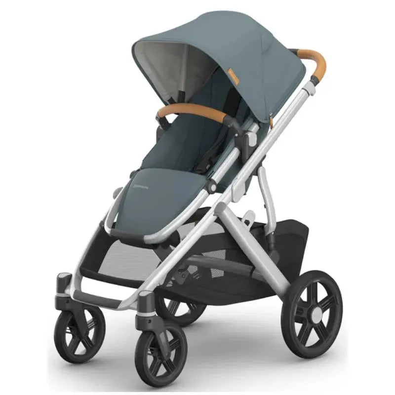 Uppababy - Vista V3 Stroller, Callum (Stone Blue/Silver Frame/Sand Leather)