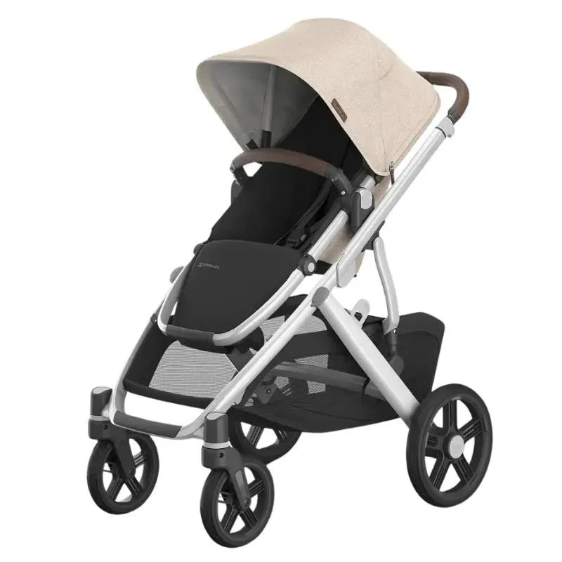 Uppababy - Vista V3 Stroller, Declan (Oat Mélange/Silver Frame/Chestnut Leather)