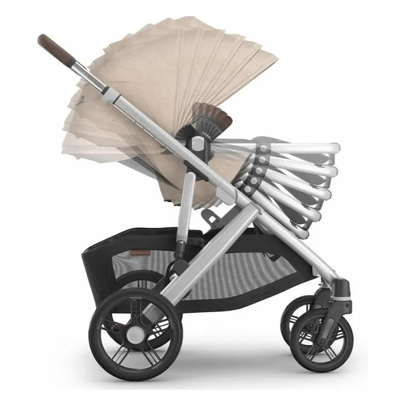 Uppababy - Vista V3 Stroller, Declan (Oat Mélange/Silver Frame/Chestnut Leather)