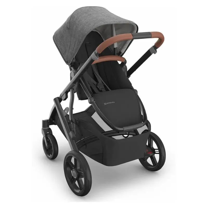Uppababy - Vista V3 Stroller, Greyson (Charcoal Mélange/Carbon Frame/Saddle Leather)
