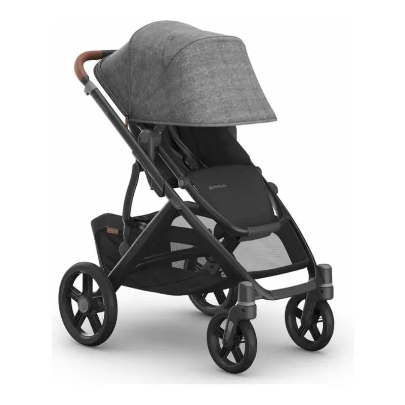 Uppababy - Vista V3 Stroller, Greyson (Charcoal Mélange/Carbon Frame/Saddle Leather)