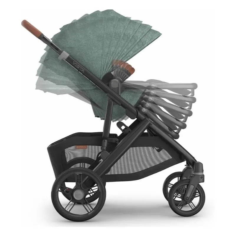 Uppababy - Vista V3 Stroller, Gwen (Green Mélange/Carbon Frame/Saddle Leather)